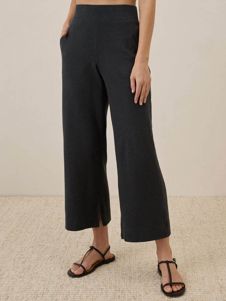 Pact Organic Airplane Wide Leg Pant Charcoal Heather 29" Inseam